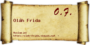 Oláh Frida névjegykártya